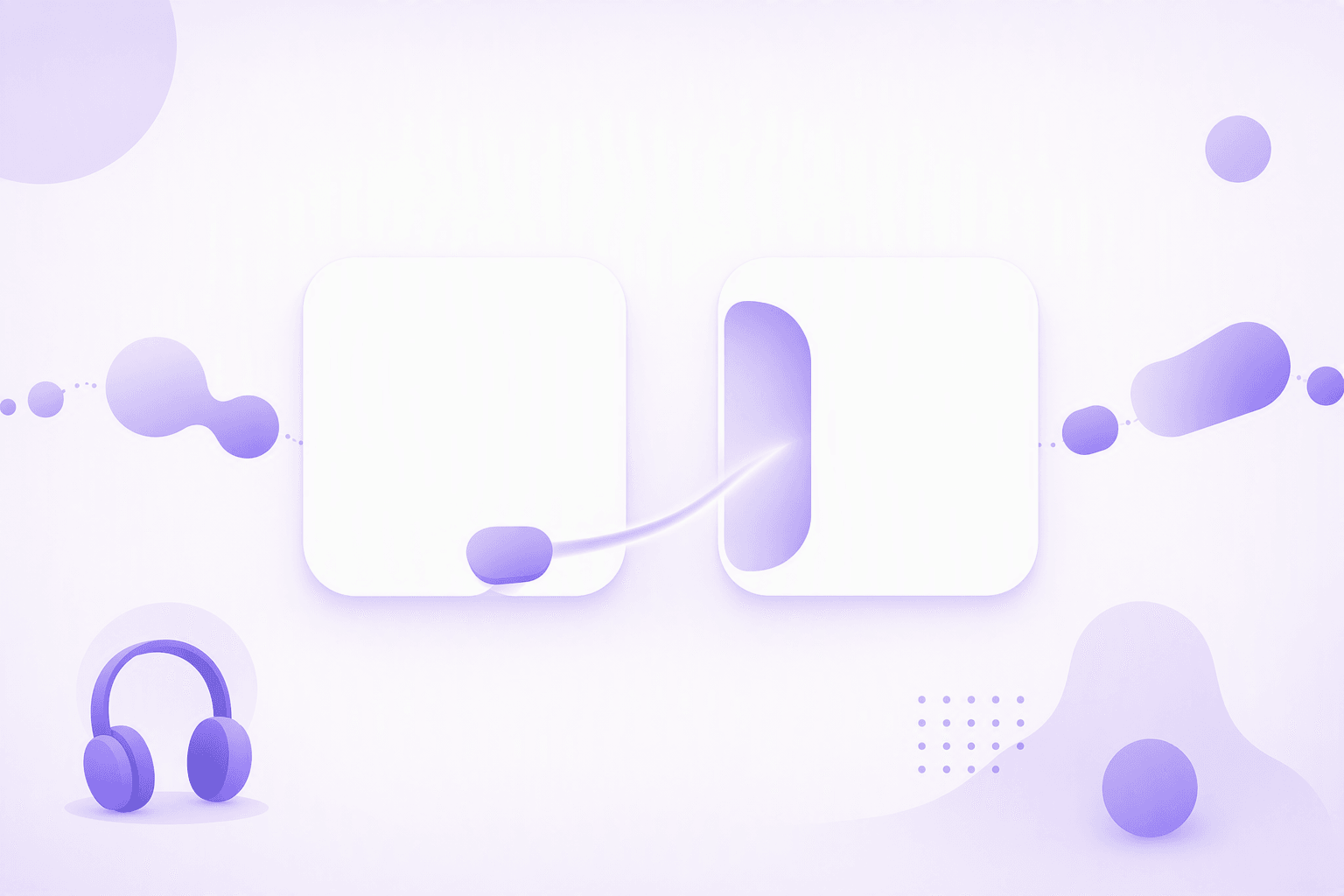 Two abstract square tiles side by side, with a small rounded piece sliding from the bottom of the first tile into the front of the second along a glowing arc, a metaphor for a final consonant moving into the next syllable
